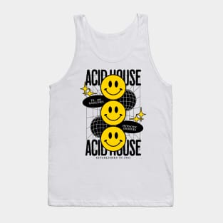 ACID HOUSE  - 3 Smiley's (Black) Tank Top